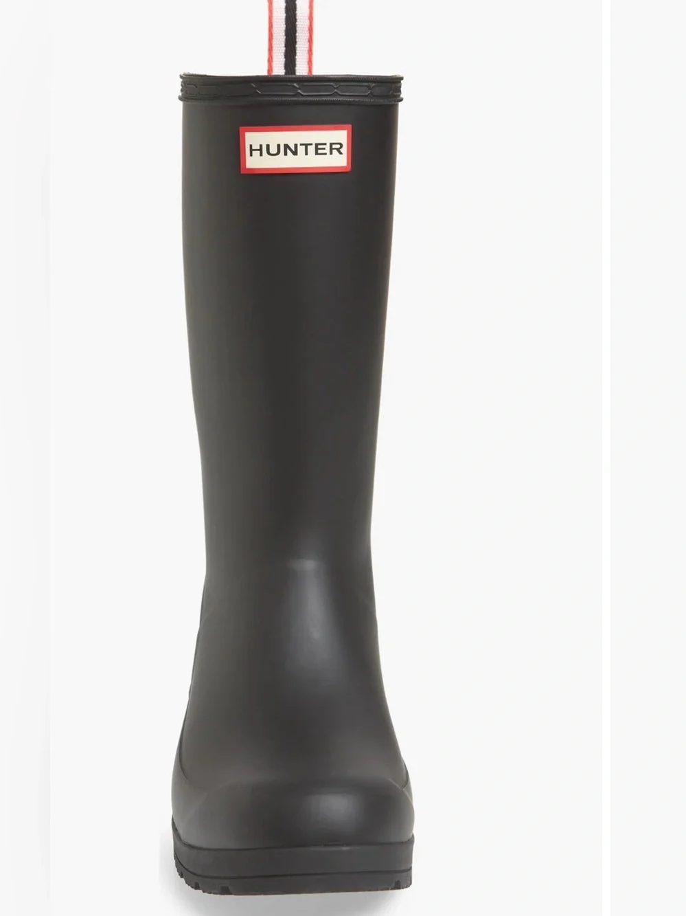 NWT Hunter Women's PLAY™ Tall Rain Boots Blk Mid Calf Wellies w Pull Tab Size 6